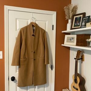 Calf-Length Camel Coat